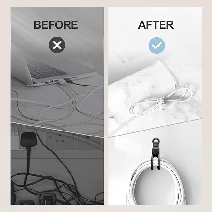 10pcs Silicone Cable Ties,Cord - Cable Organizer 评论和价格