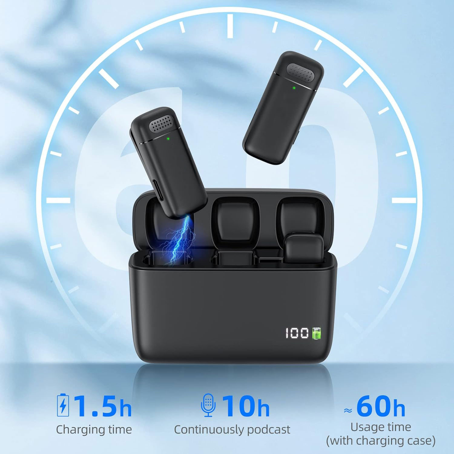 2 Pack Wireless Lapel Micropho - Wireless Charger 评论和价格